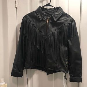 Vintage Fringe Leather Jacket